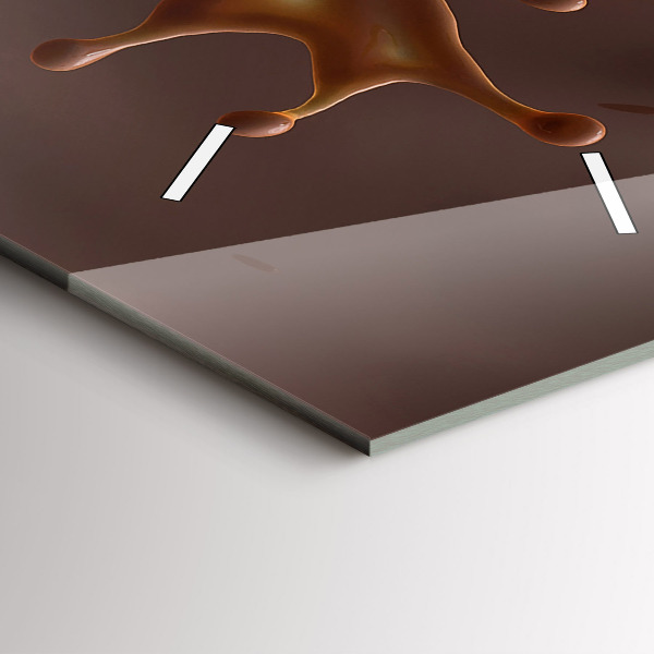 Ceas vertical de perete din sticlă Valuri de cacao