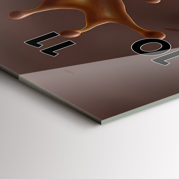 Ceas vertical de perete din sticlă Valuri de cacao