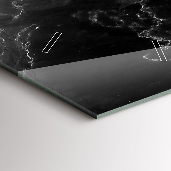 Ceas vertical de perete din sticlă Marmură neagră