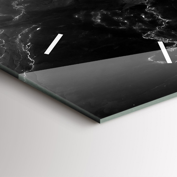 Ceas vertical de perete din sticlă Marmură neagră