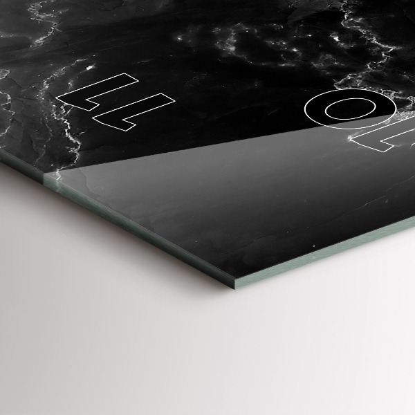 Ceas vertical de perete din sticlă Marmură neagră