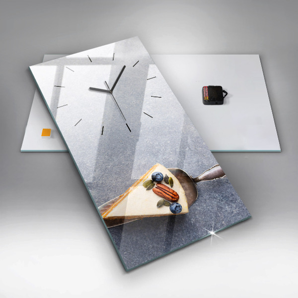 Ceas vertical de perete din sticlă O bucată de tort