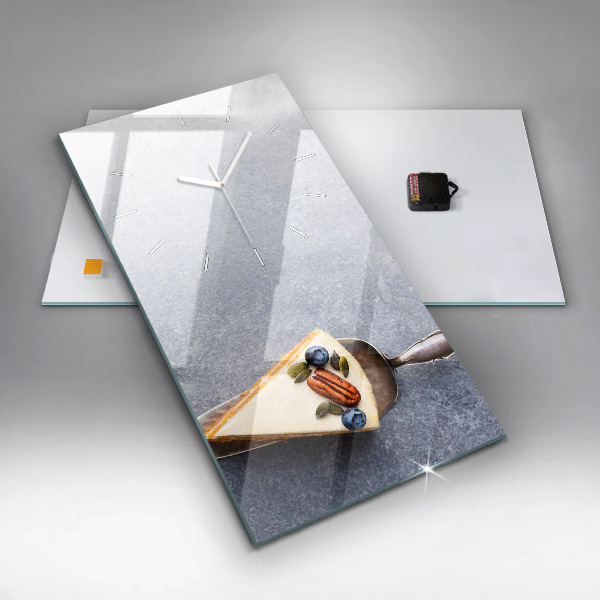 Ceas vertical de perete din sticlă O bucată de tort