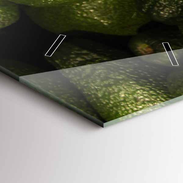 Ceas vertical de perete din sticlă Avocado