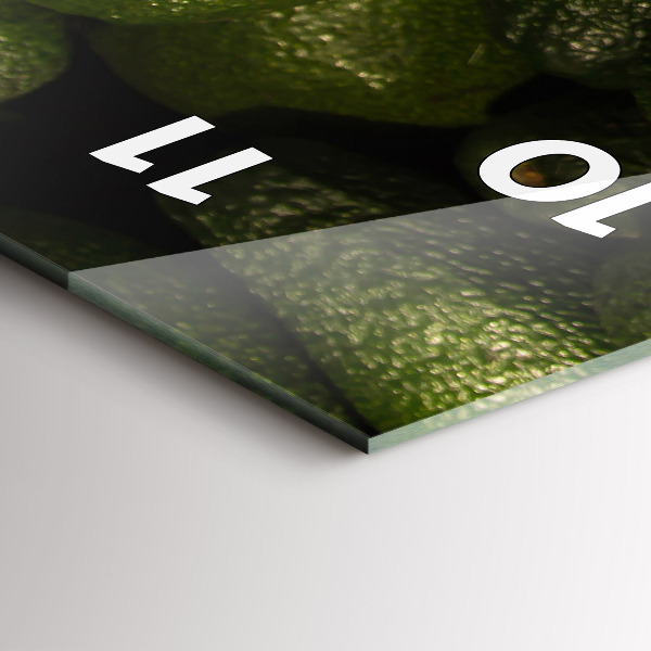 Ceas vertical de perete din sticlă Avocado