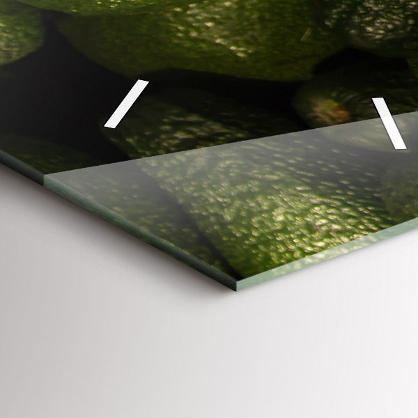 Ceas vertical de perete din sticlă Avocado