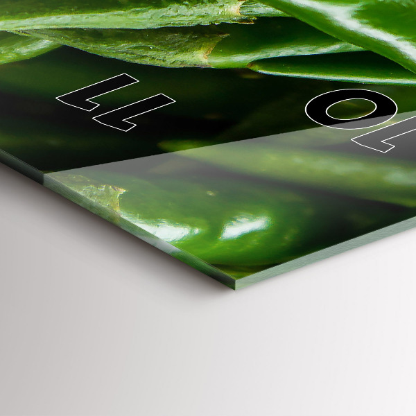 Ceas vertical de perete din sticlă Ardei verde