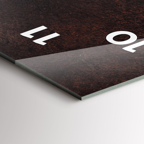 Ceas vertical de perete din sticlă O ceașcă de cafea