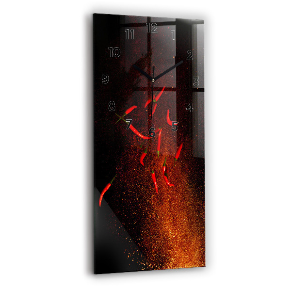 Ceas vertical de perete din sticlă Ardei iute