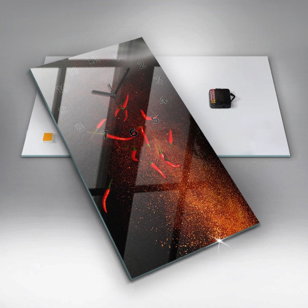 Ceas vertical de perete din sticlă Ardei iute