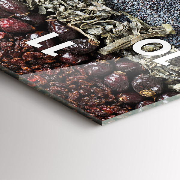 Ceas vertical de perete din sticlă Rânduri de condimente