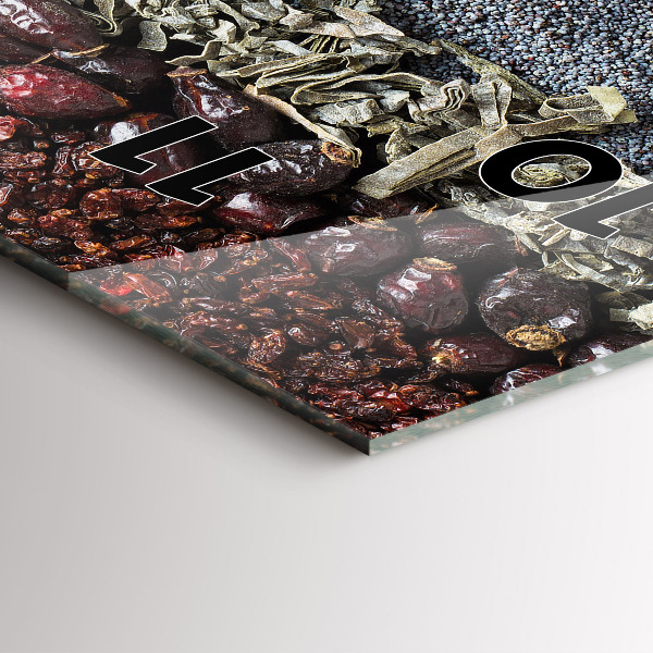 Ceas vertical de perete din sticlă Rânduri de condimente