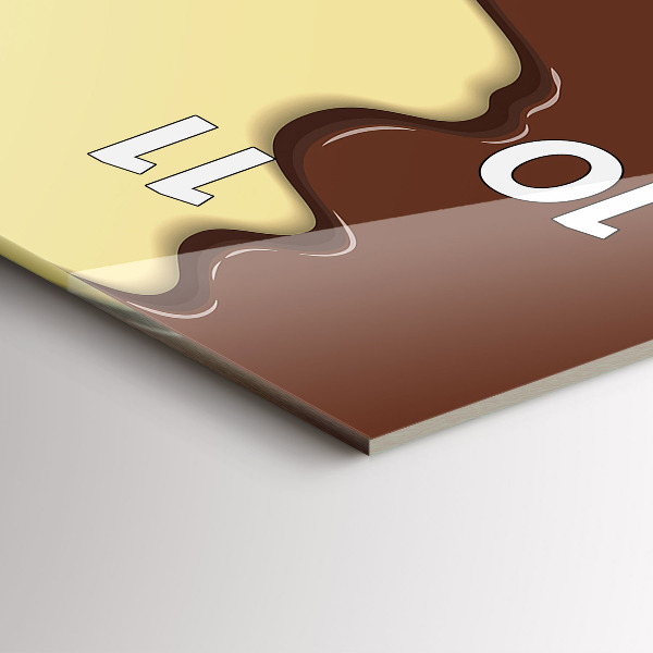 Ceas vertical de perete din sticlă Vafe si inghetata