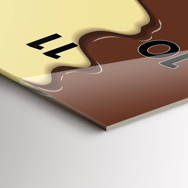 Ceas vertical de perete din sticlă Vafe si inghetata