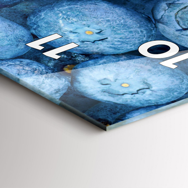 Ceas vertical de perete din sticlă Afine și zmeură