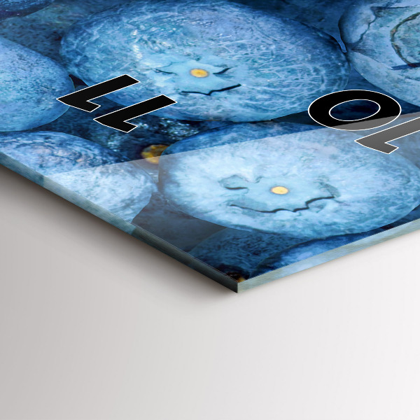 Ceas vertical de perete din sticlă Afine și zmeură