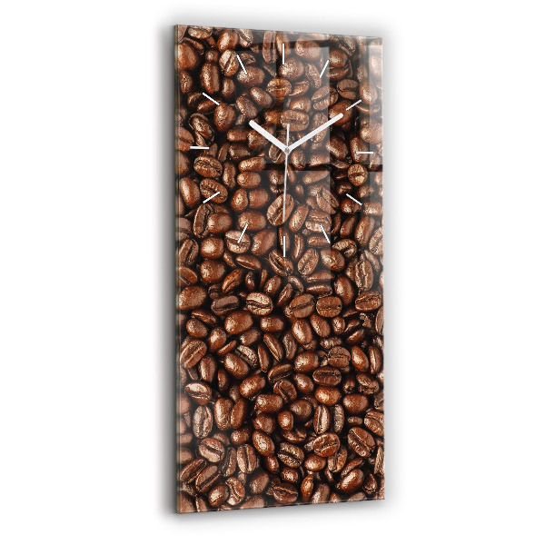 Ceas vertical de perete din sticlă Boabe de cafea