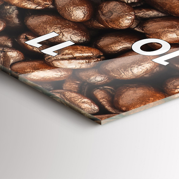 Ceas vertical de perete din sticlă Boabe de cafea