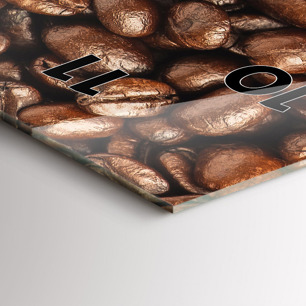 Ceas vertical de perete din sticlă Boabe de cafea