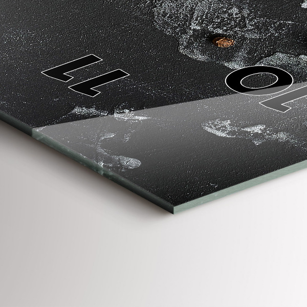 Ceas vertical de perete din sticlă Condimente pe blat