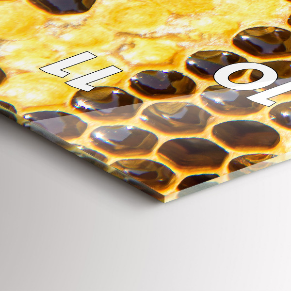 Ceas vertical de perete din sticlă Fagure de miere