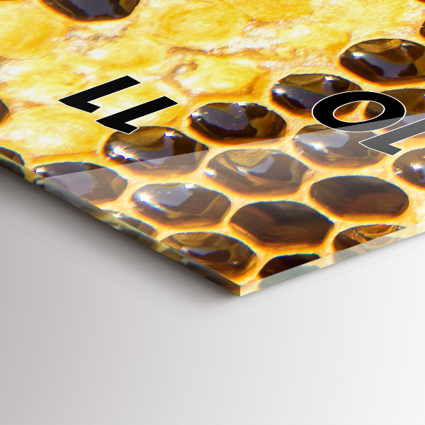 Ceas vertical de perete din sticlă Fagure de miere