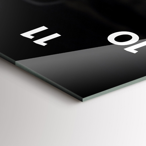 Ceas vertical de perete din sticlă ceașcă și boabe de cafea