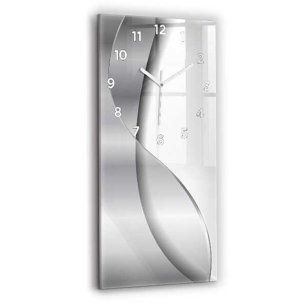 Ceas vertical de perete din sticlă Abstracția argintului