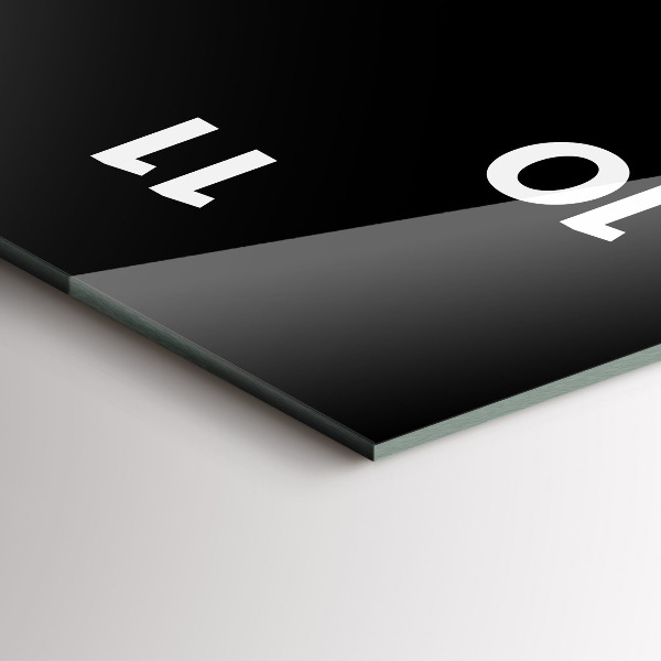 Ceas vertical de perete din sticlă Cafea neagră