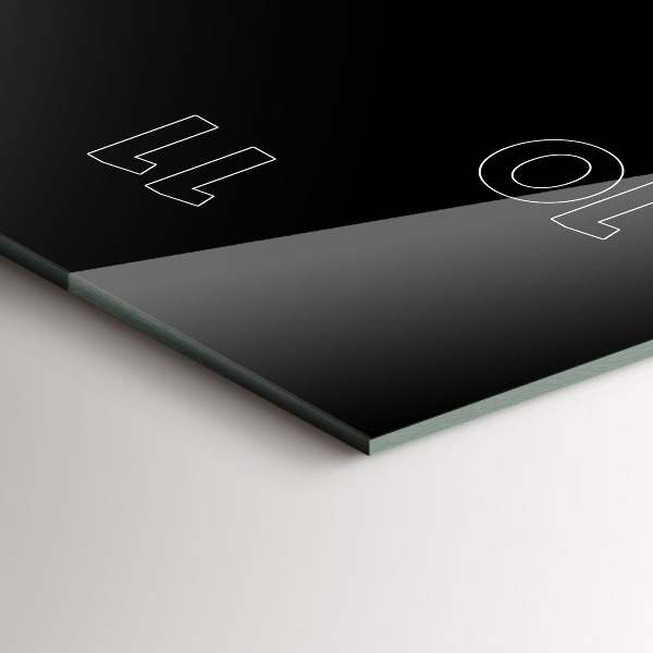 Ceas vertical de perete din sticlă O ceașcă de cafea neagră