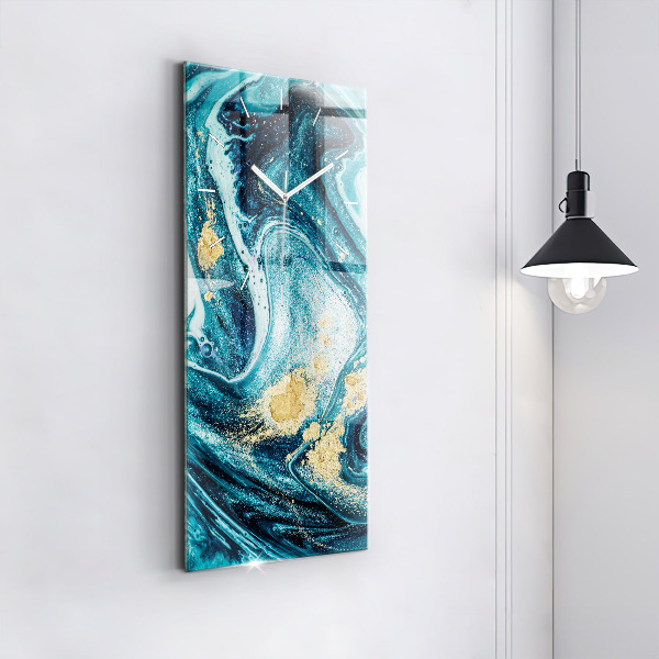 Ceas vertical de perete din sticlă Marmură abstractă