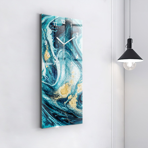 Ceas vertical de perete din sticlă Marmură abstractă