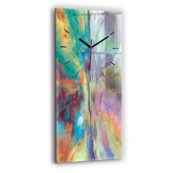 Ceas vertical de perete din sticlă Peisaj abstract