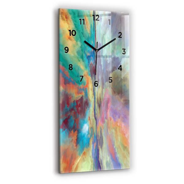 Ceas vertical de perete din sticlă Peisaj abstract