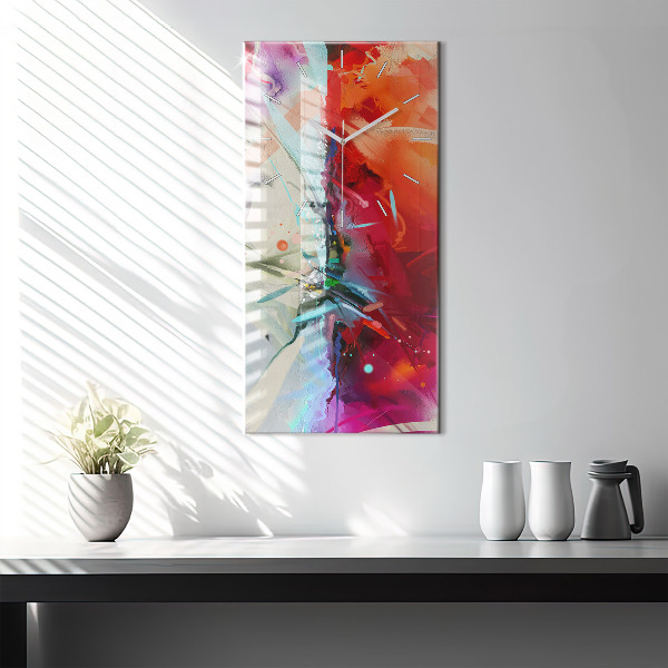 Ceas vertical de perete din sticlă Rânduri de condimente