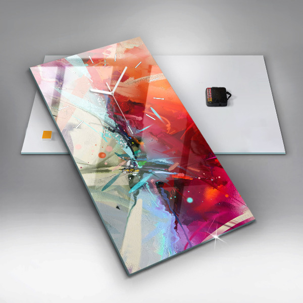 Ceas vertical de perete din sticlă Rânduri de condimente