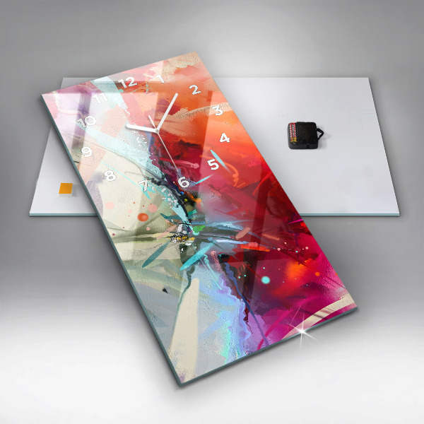 Ceas vertical de perete din sticlă Rânduri de condimente