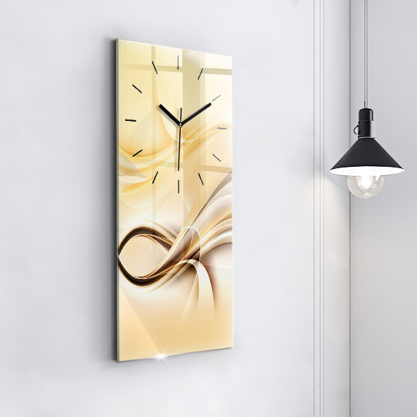 Ceas vertical de perete din sticlă Valuri abstracte