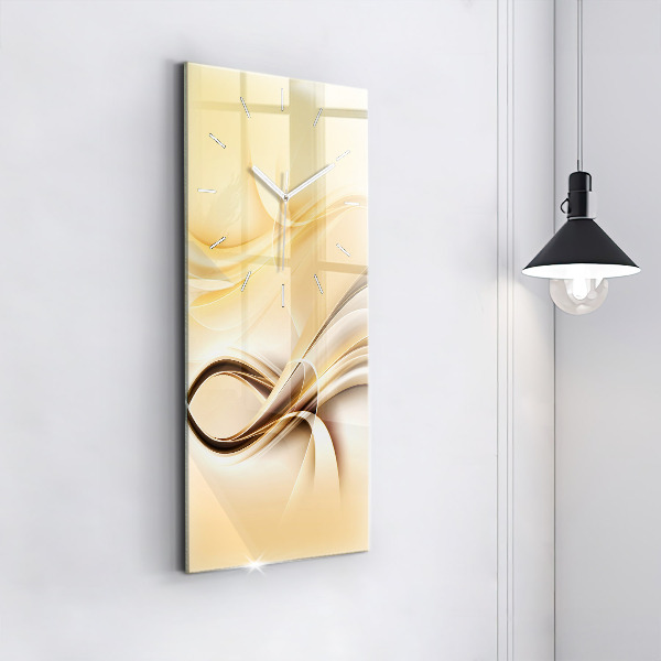 Ceas vertical de perete din sticlă Valuri abstracte