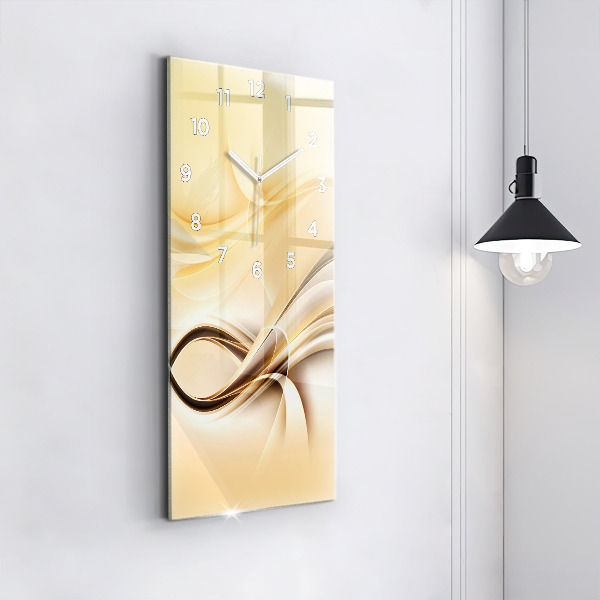 Ceas vertical de perete din sticlă Valuri abstracte