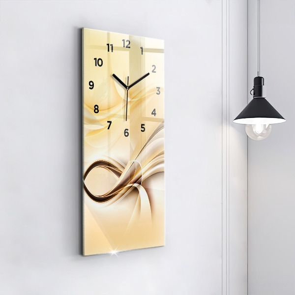 Ceas vertical de perete din sticlă Valuri abstracte