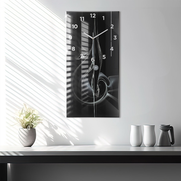 Ceas vertical de perete din sticlă Fum abstract