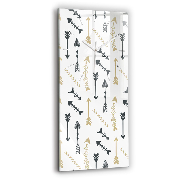 Ceas vertical de perete din sticlă Model geometric hipster