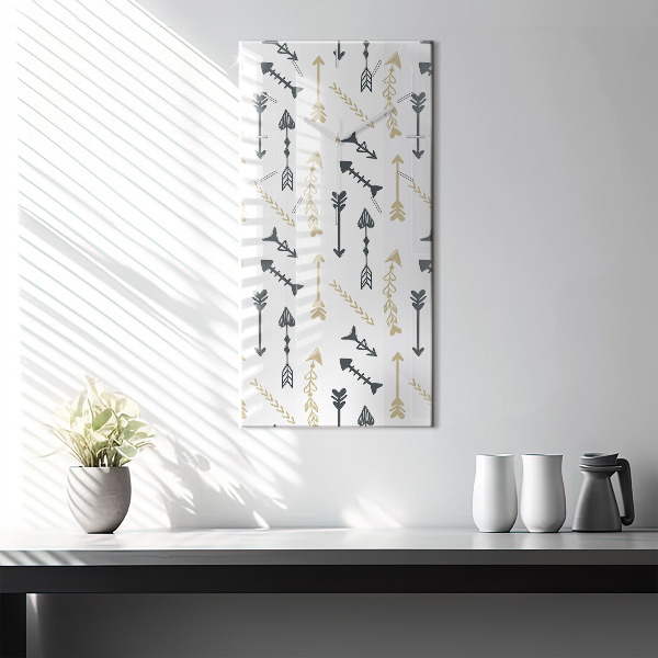 Ceas vertical de perete din sticlă Model geometric hipster