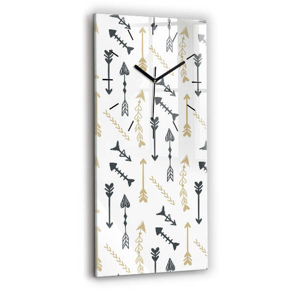 Ceas vertical de perete din sticlă Model geometric hipster