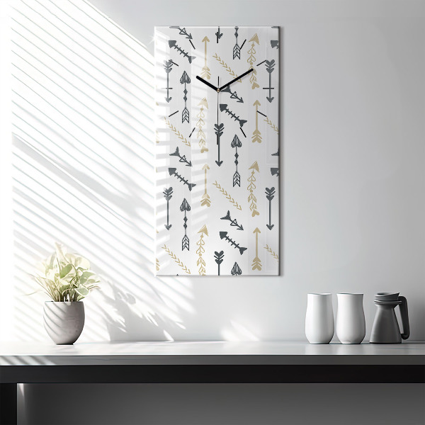 Ceas vertical de perete din sticlă Model geometric hipster