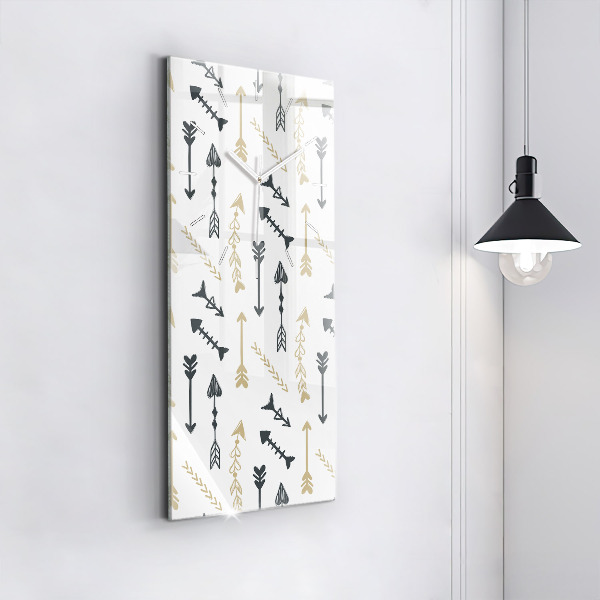 Ceas vertical de perete din sticlă Model geometric hipster