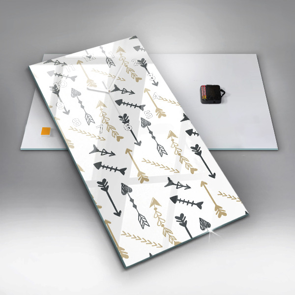 Ceas vertical de perete din sticlă Model geometric hipster