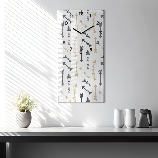 Ceas vertical de perete din sticlă Model geometric hipster