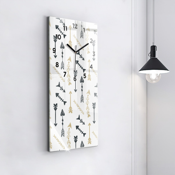 Ceas vertical de perete din sticlă Model geometric hipster